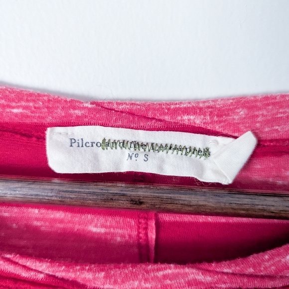 Pilcro X Anthropologie Hot Pink Striped Long Sleeve Shirt - Picture 2 of 4